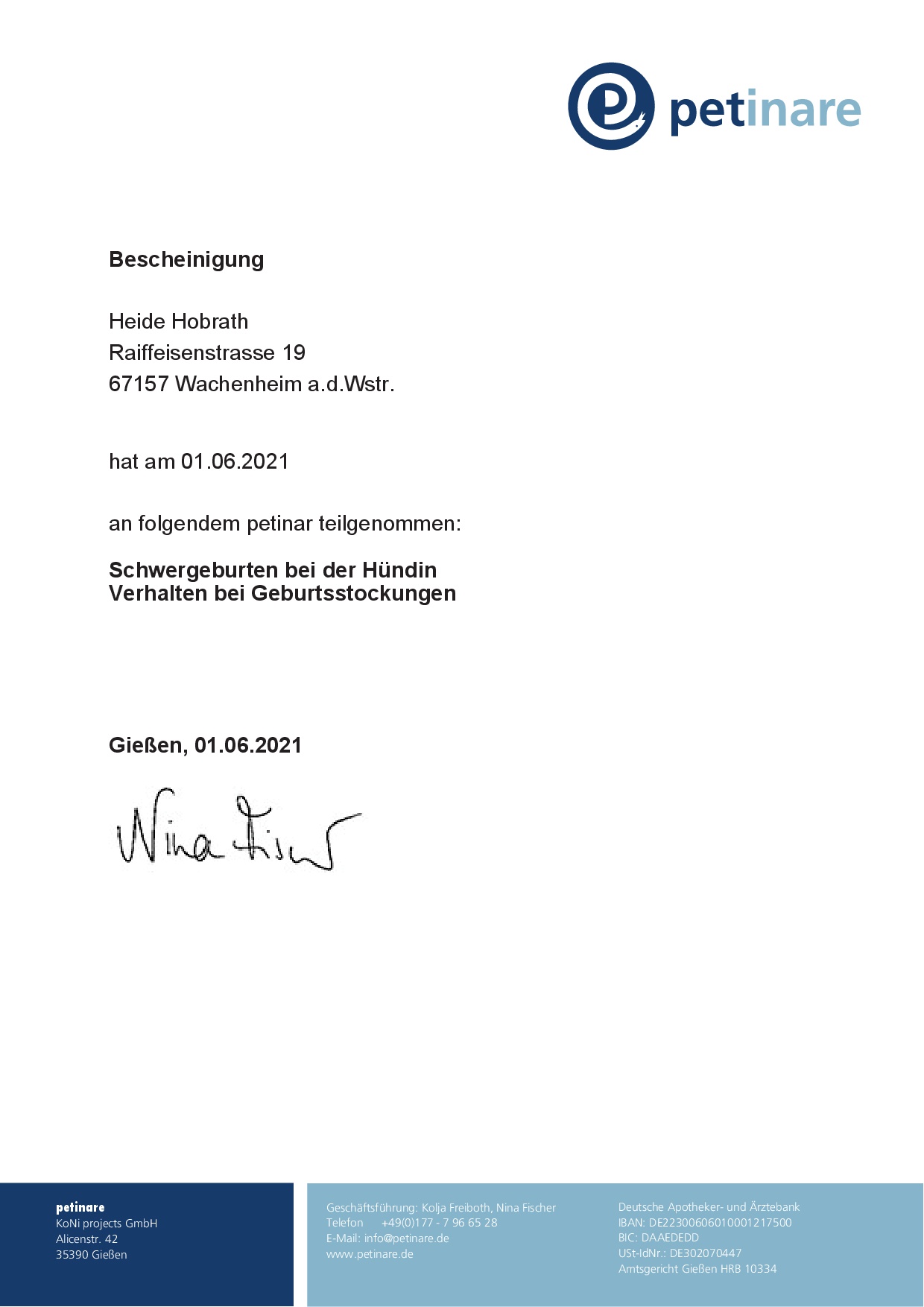 2021 06 Petinar Schwergeburten bei der Hndin DrTheresa Conze